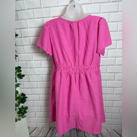 INGRID & ISABEL  Vibrant Pink Buttoned V-Neck Dress/size M - Picture 5 of 10